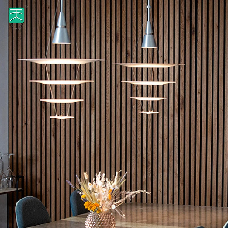 TianGe Akupanel Soundproof Polyester Oak Akoestische Panelen Mdf Slat Wooden Acoustic Panel for Classroom