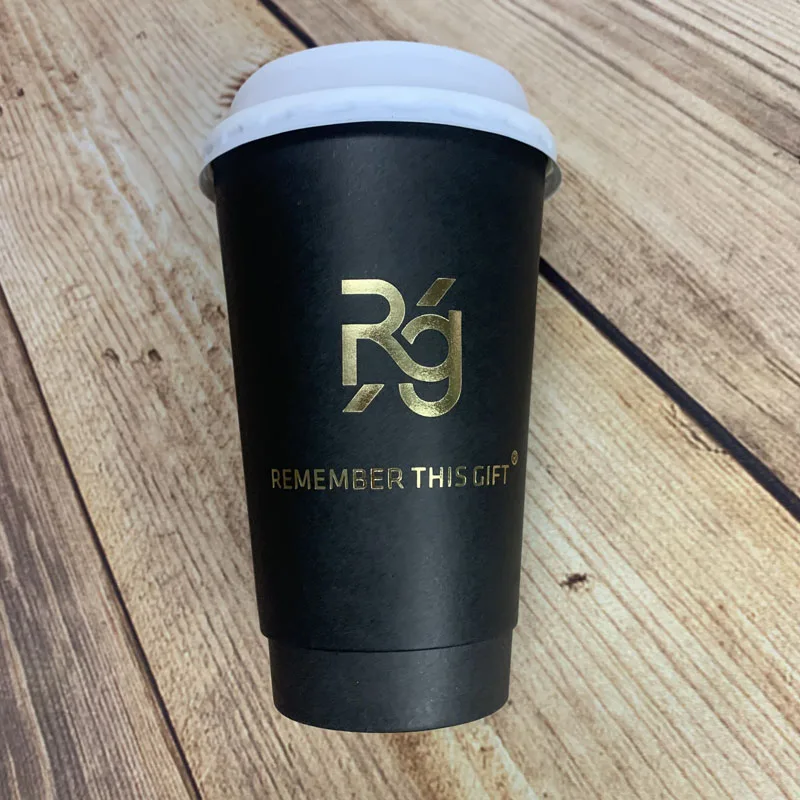 HANLU 12oz/16oz/24oz Custom Disposable Hot Drink Coffee Paper Cups with Lids Sleeves