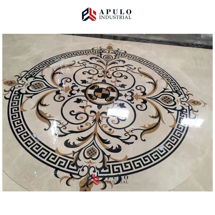 Round entry flooring marble patterns Italian flooring border elegant waterjet marble green flower wall tile simple designs
