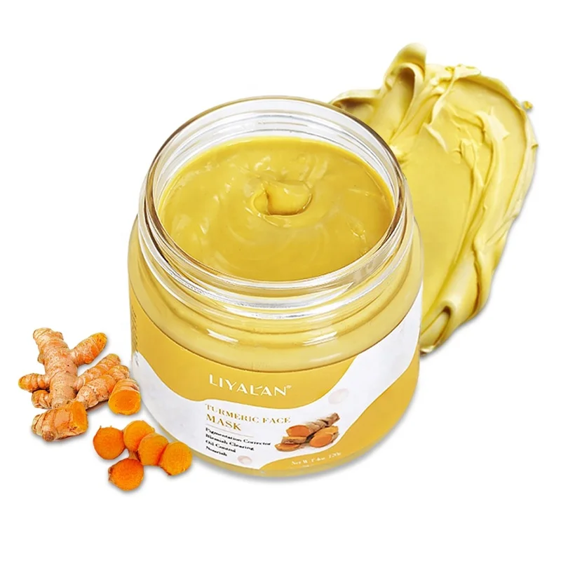 Пользовательская Органическая куркума, грязь для лица, осветляющая Увлажняющая восстанавливающая маска против акне, куркума