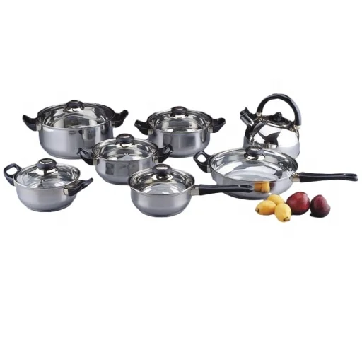 Cookware Production Line with Termoneter Stainless Steel Cookware Pot Set Induction Cooking Sets
