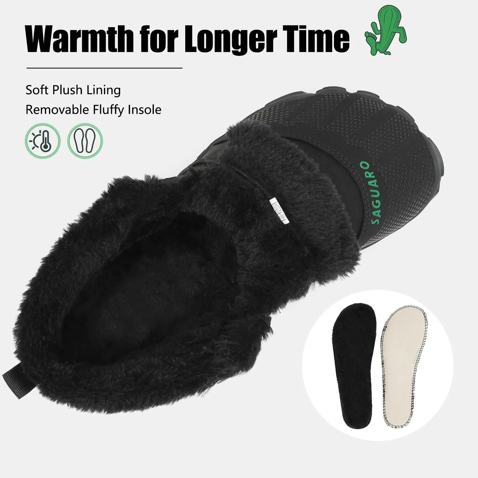 SAGUARO 5mm Rubber Men and Women Fitness Walking Shoes Autumn Minimalist Snow Boots New Design Insulated Winter Barefoot Shoes