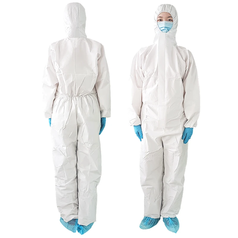 PPE Suit CE CAT III Chemical Protective Clothing Waterproof Microporous Breathable Painting Work Uniform Disposable Coverall