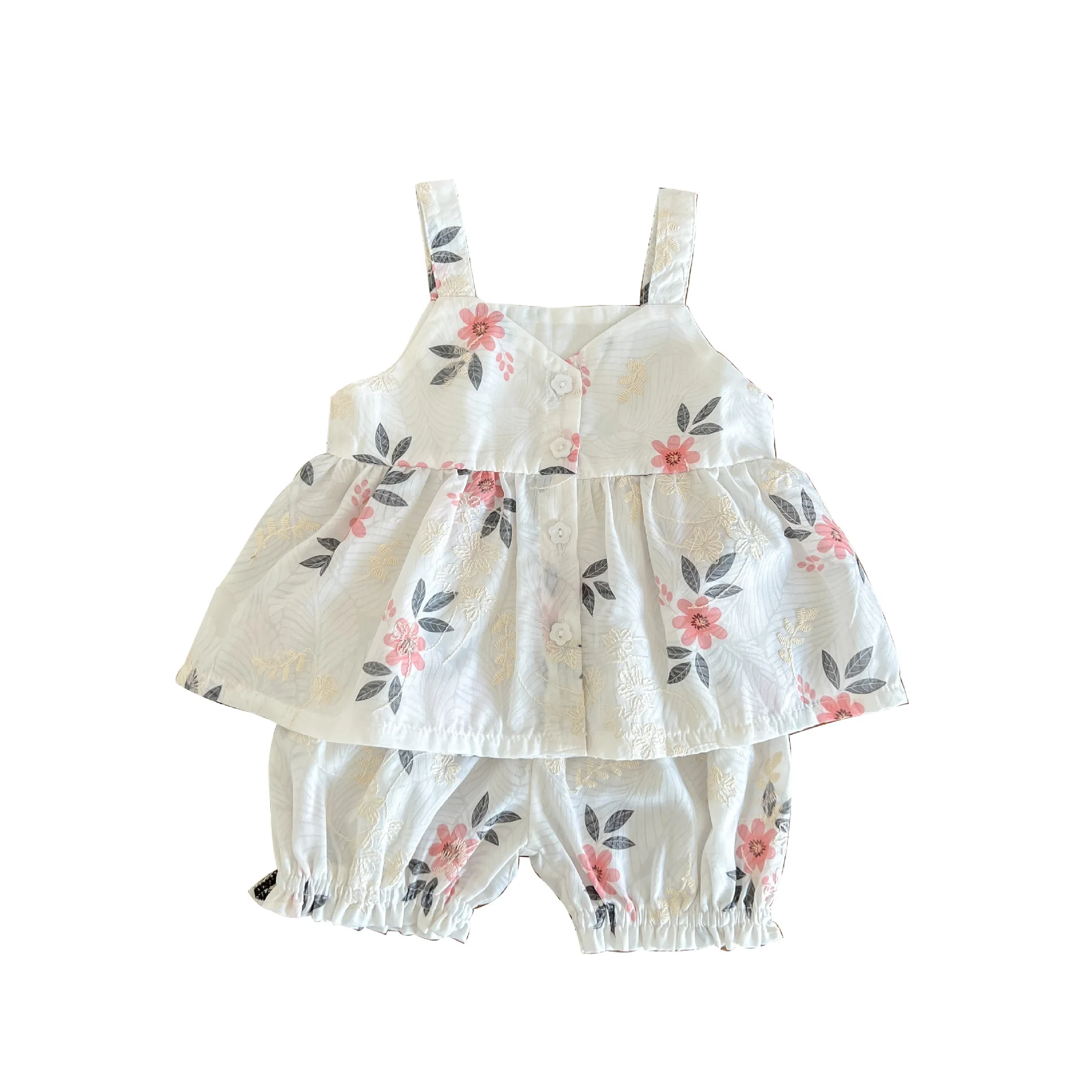 Baby Ruffle Peplum Top and Shorts Set Baby Clothing Sets Newborn 100% Cotton Floral Clothes Girl Baby 2PCS Set Summer Clothes