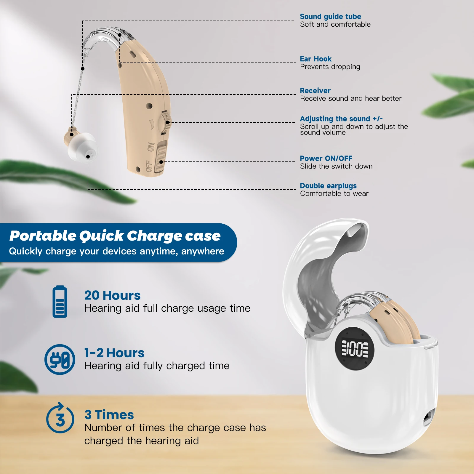 OTC BTE hearing aids digital manufacturer rechargeable wireless hearing aid for the deaf price list audifonos para sordos cheap