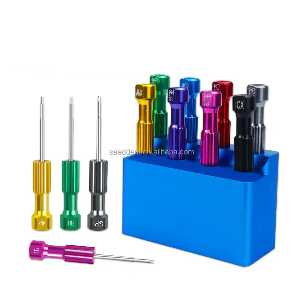 Dental Lab Implant Screw Drivers Kit 8pcs Abutment Implant Tools Screw Driver