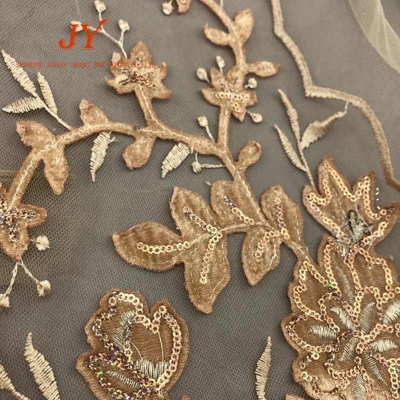 
Africa 4 Way Stretch Velvet floral lace velvet fabric embroidery with sequins for dress 