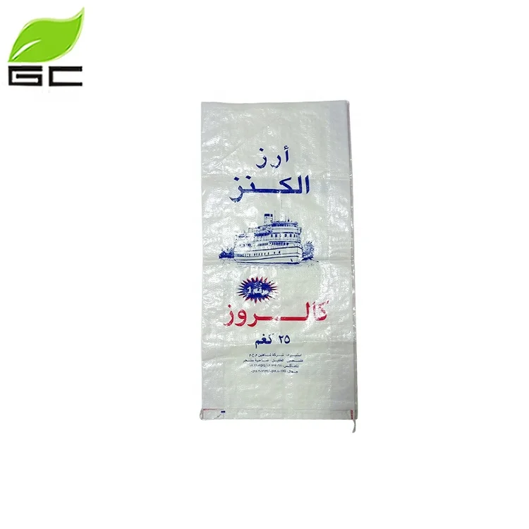 Eco-friendly Custom Logo PP Woven Bag 50KG Sack For Rice Feed Crops Wheat