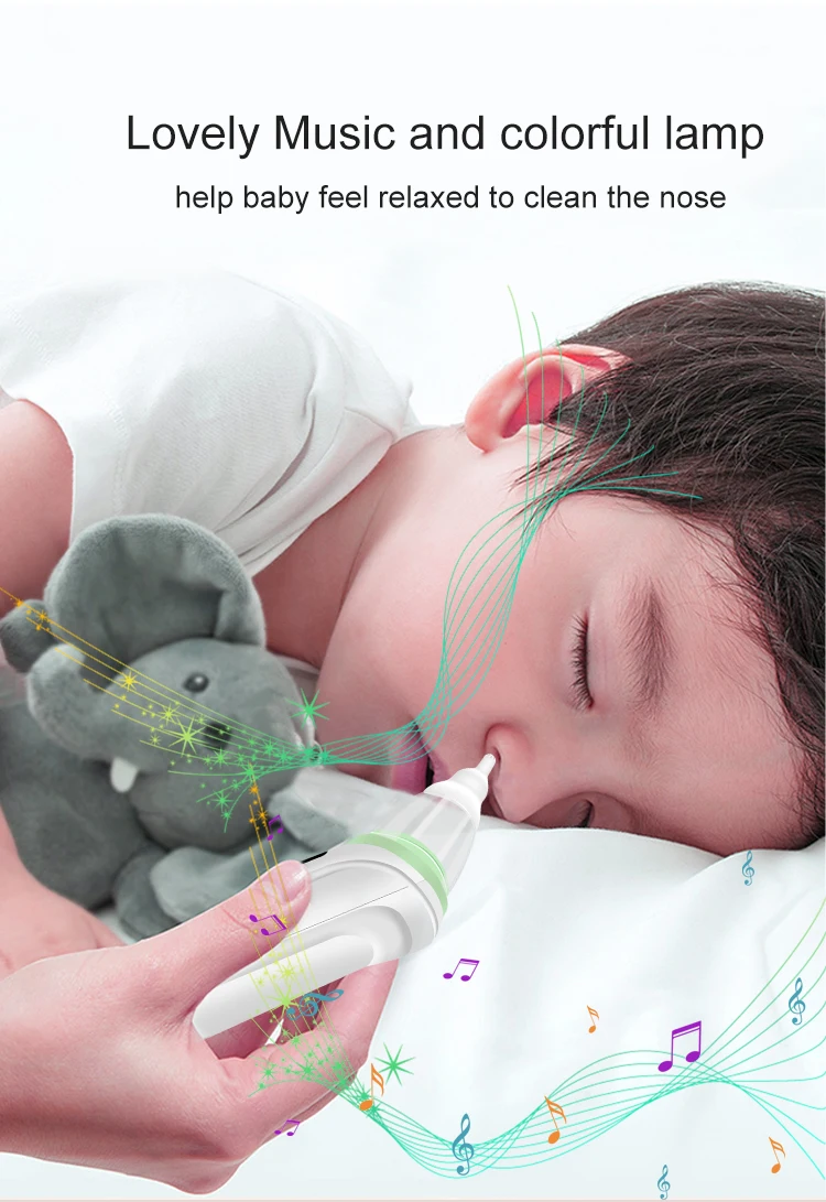 Низкая цена силиконовый детский пылесос Электрический Детский носовой аспиратор с музыкой