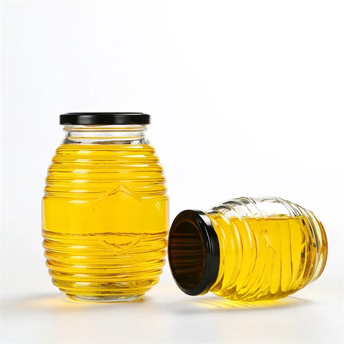 hot sale and  cheap price round glass honey jar can customized logo glass jar with screw lid