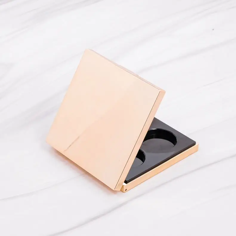 Empty square plastic compact powder cases 4 colors eyeshadow pallette metalized eyeshadow container