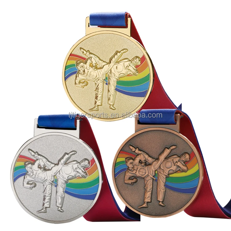 Unisex Martial Arts Medal for Taekwondo Karate Judo Kung Fu Jiu-Jitsu Grappling Samurai Kendo Aikido Wrestling Styles