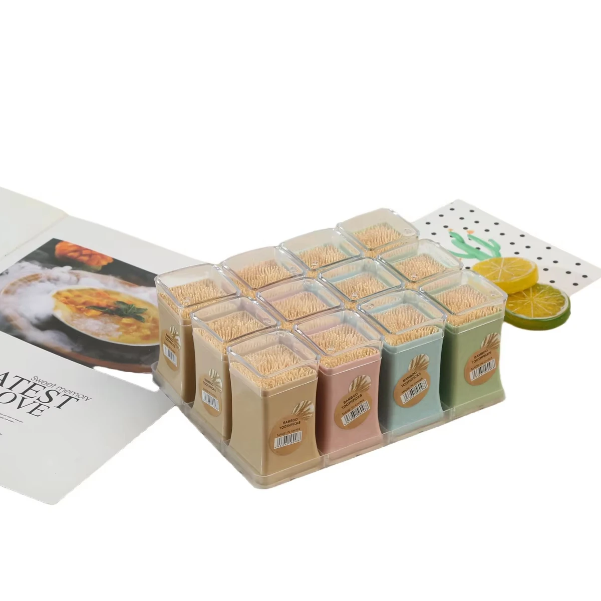 Гладкие Круглые двойные зубочистки бамбуковые деревянные