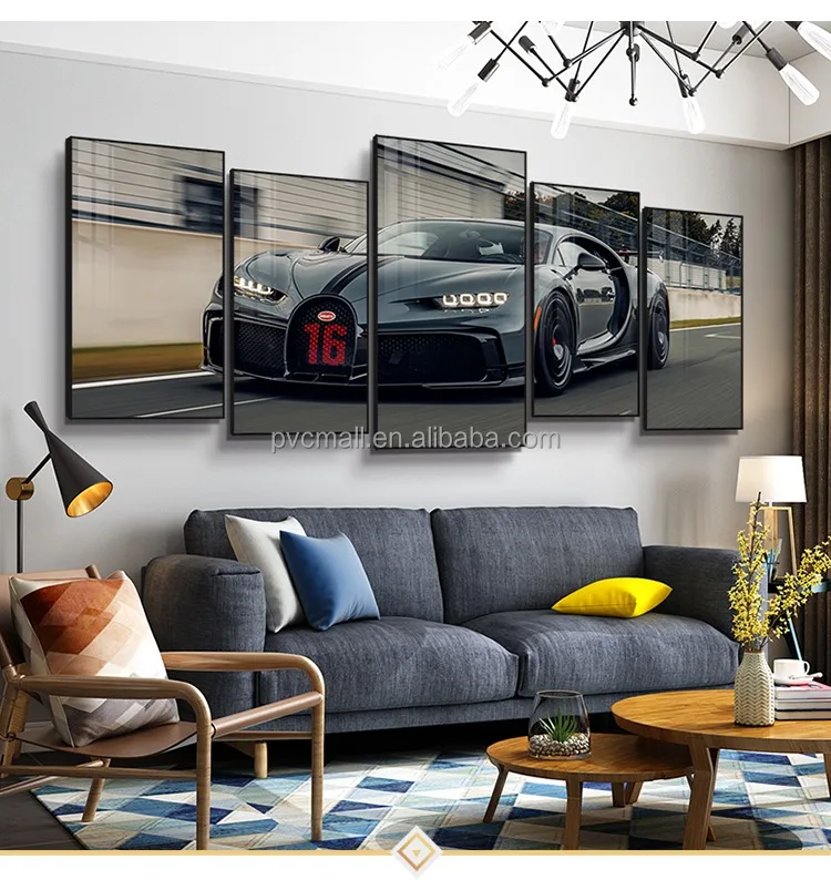 Hd canvas wall art painting custom decorative home decor luxury picture prints paintings 5 pieces car wall art