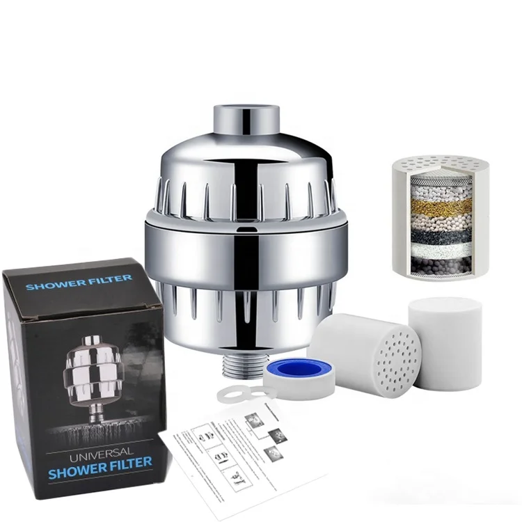 
Очиститель воды и хлора, 15 ступеней, фильтр для душа, углеродная фильтрованная насадка для душа, набор фильтров для очистки воды, 2 картриджа 