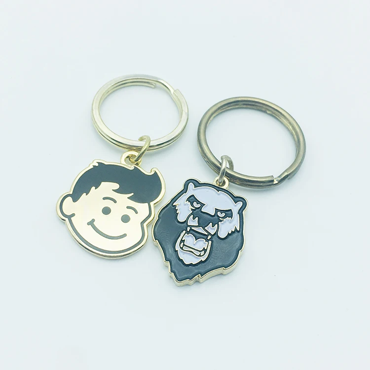 Cheap Price Different Shape Custom Keychain Keyring With Metal Ring
