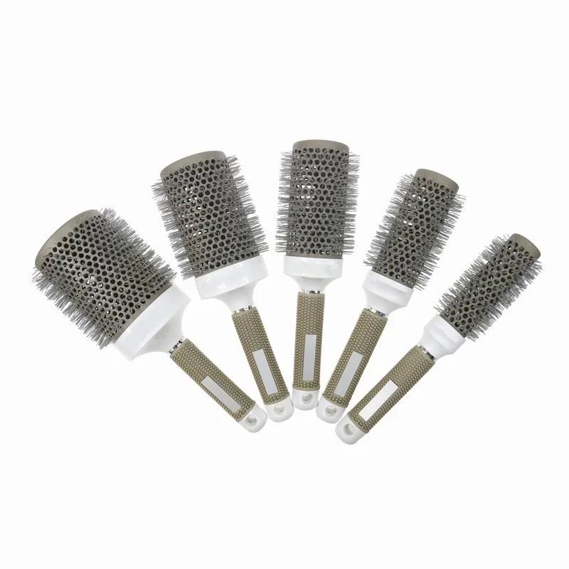 Round Hair Brush Boar Bristle Creative Natural Italy Style Nano Thermal Ceramic & Ionic Tech Hair Brush Nylon 1200pcs /size