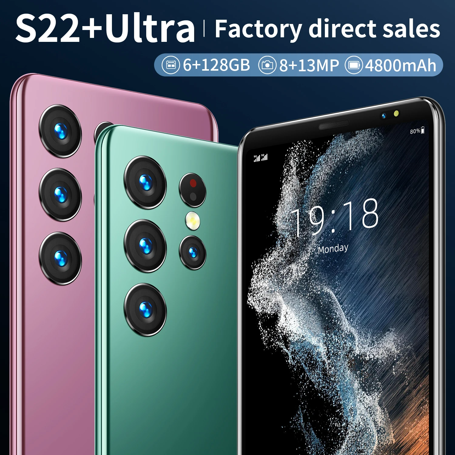 Original S22 Ultra Smartphone Full Screen Android Phones Built-in stylus Face ID Unlocked Cell Mobil Phone