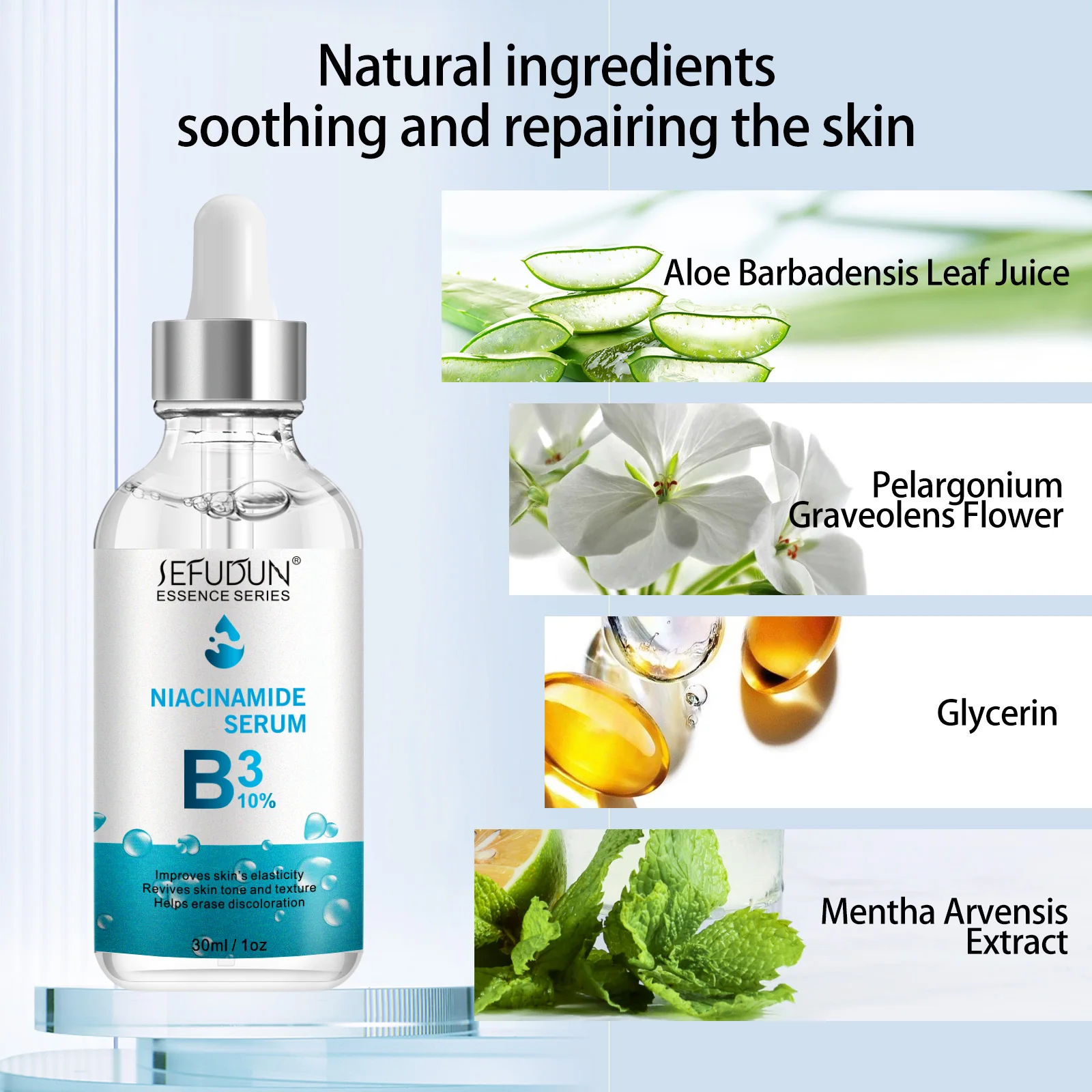 SEFUDUN Original Skin Care 10% Niacinamide Serum Bulk Private Label Hydrating Anti-Aging Niacinamide Serum for Face and Body