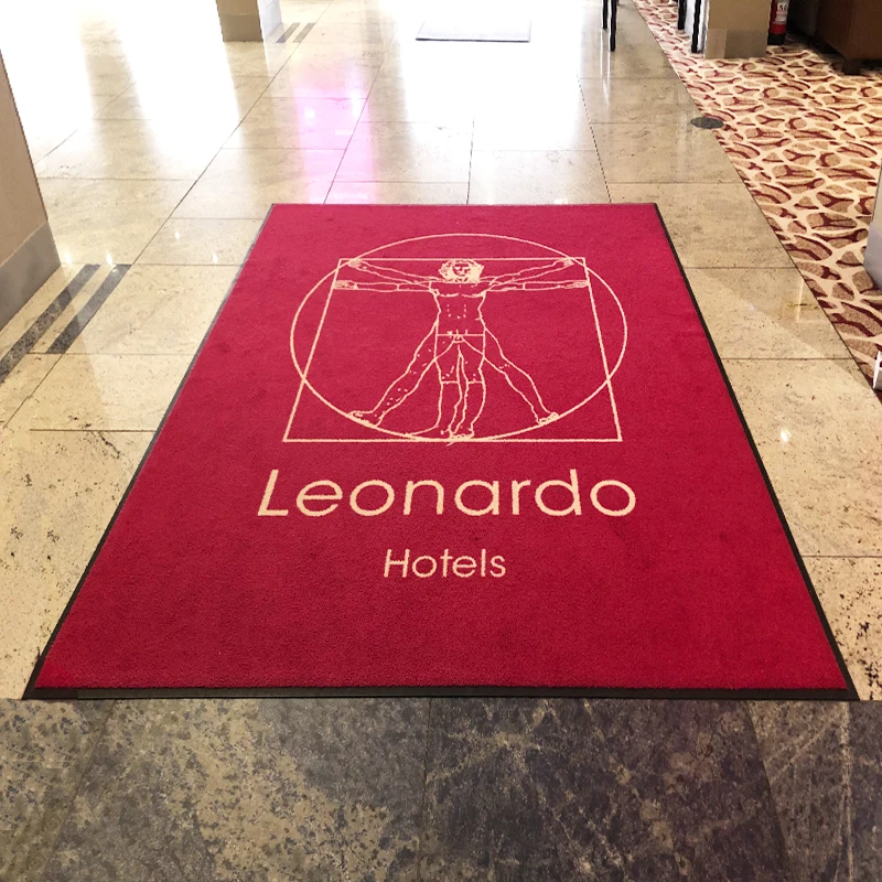 Public Area Custom Doorway Welcome PVC Logo floor printed mat for hotel commerical  front door entry mat