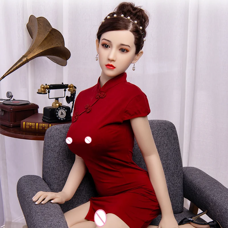 Chinese Sexy Cheongsam Women Factory Wholesale Price Sex Doll Lifelike Toys Silicone Head Real Love Doll For Man To Relax