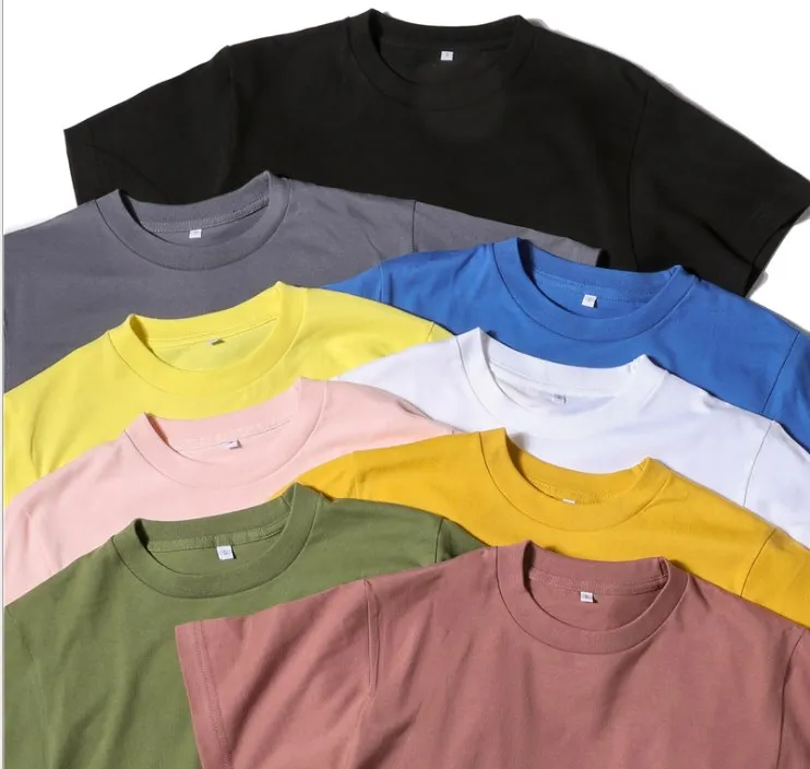 Kaos Oblong Pria T-shirt Herren 230g 100% Organic Cotton Designer T shirts for Men Women Unisex Custom Logo  tshirts