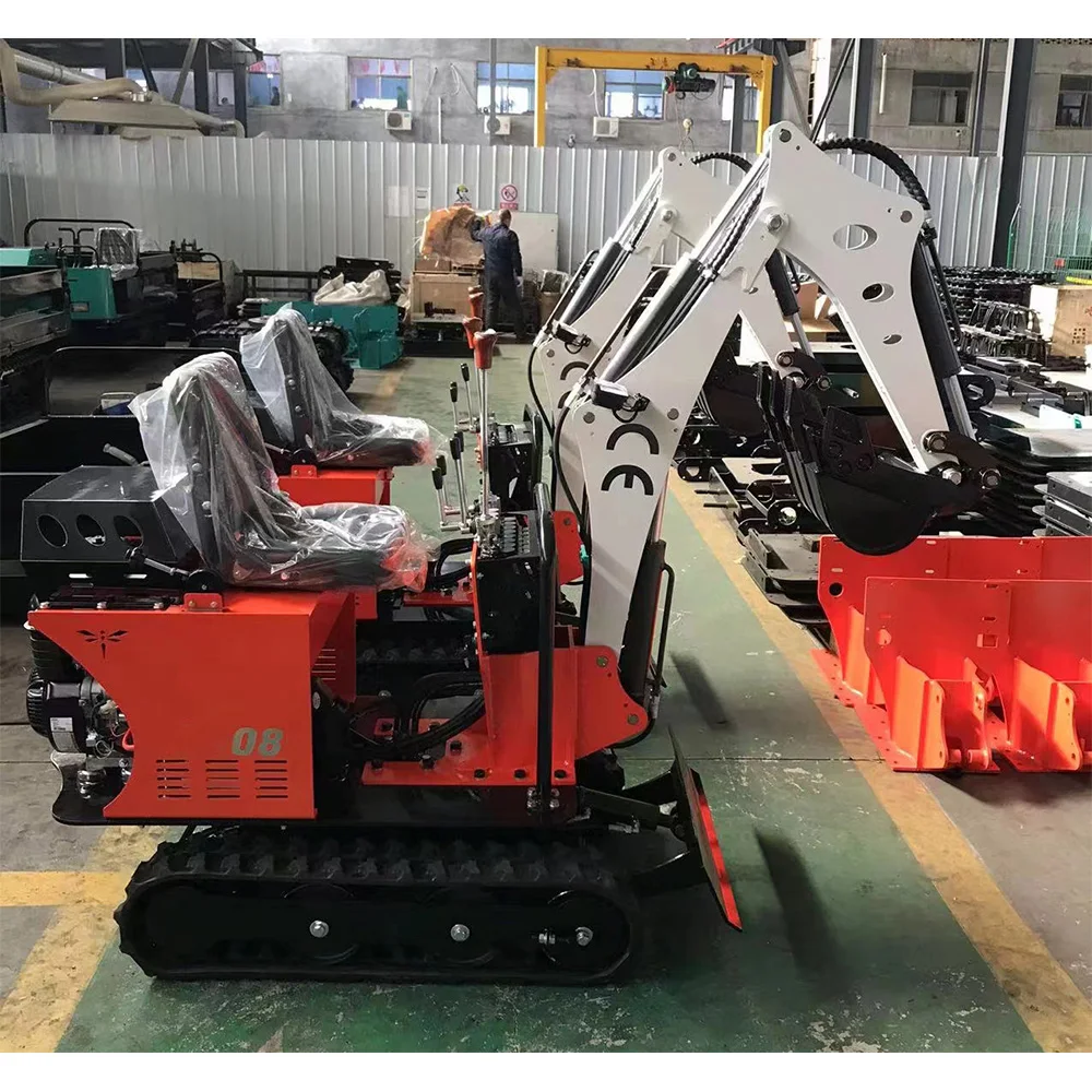 China Free Shipping Farm equipment small digger 0.8 ton digging machine mini engineering excavator