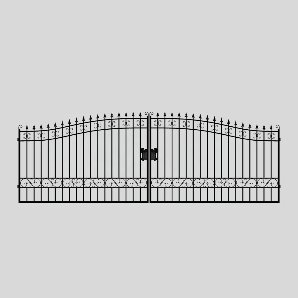 SUIHE Iron main gate designs Galvanized powder coated luxury wrought iron gate designs