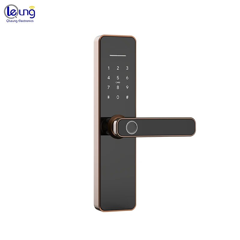 QLEUNG smart door lock S811 tuya wifi ttlock app remote control with fingerprint password card key unlocking wifi smart locks