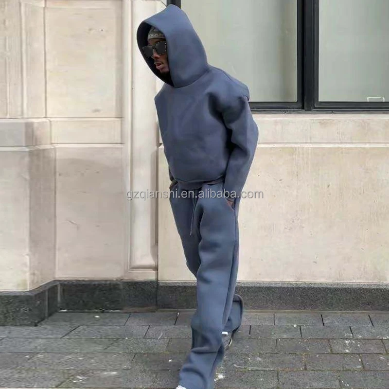 custom unisex stacked pants sweatsuit sweatpants and hoodie set flared tracksuit manufacturer windbreaker tracksuits for men