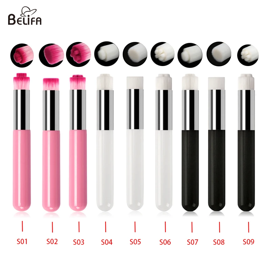 Wholesale private label lash shampoo foam cleanser reusable white rose gold wooden handle eyelash extension cleaning brush