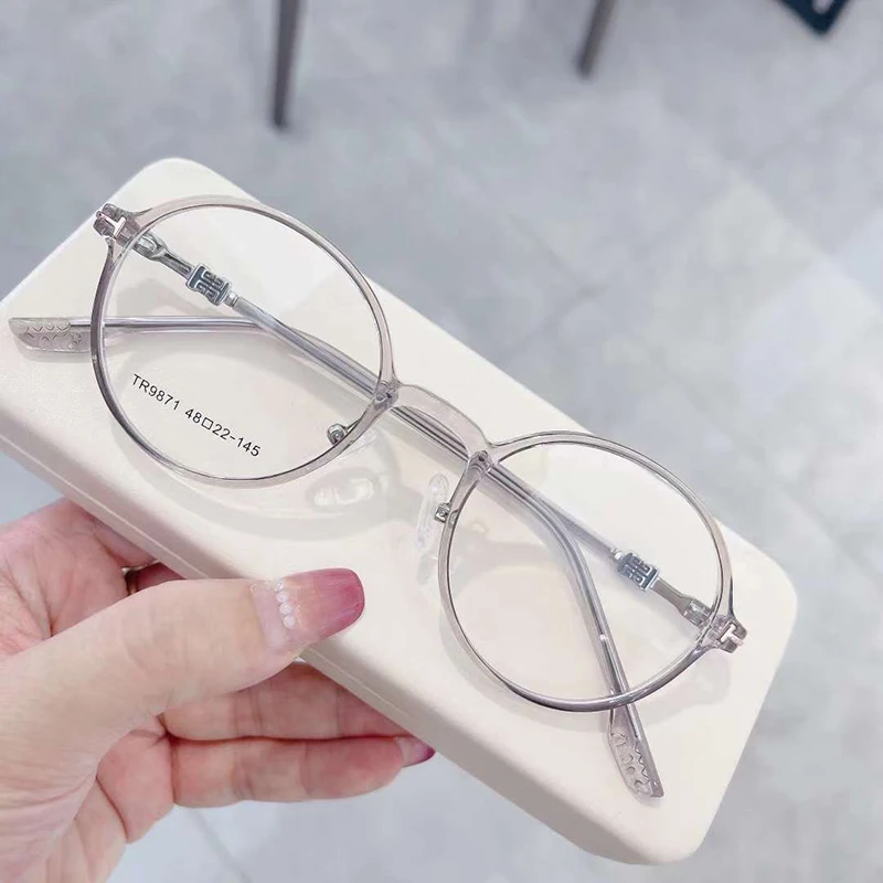 Tr9871New Korean Fashion Plain Glasses Tr90 Trendy Personality Round Frame Retro Glasses Frames for Eye Glasses