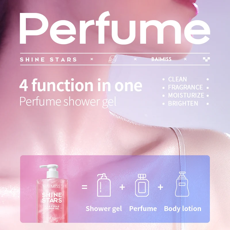 BAIMISS Niacinamide Shower Gel Organic Moisturizing Whitening Shower Gel Perfumes
