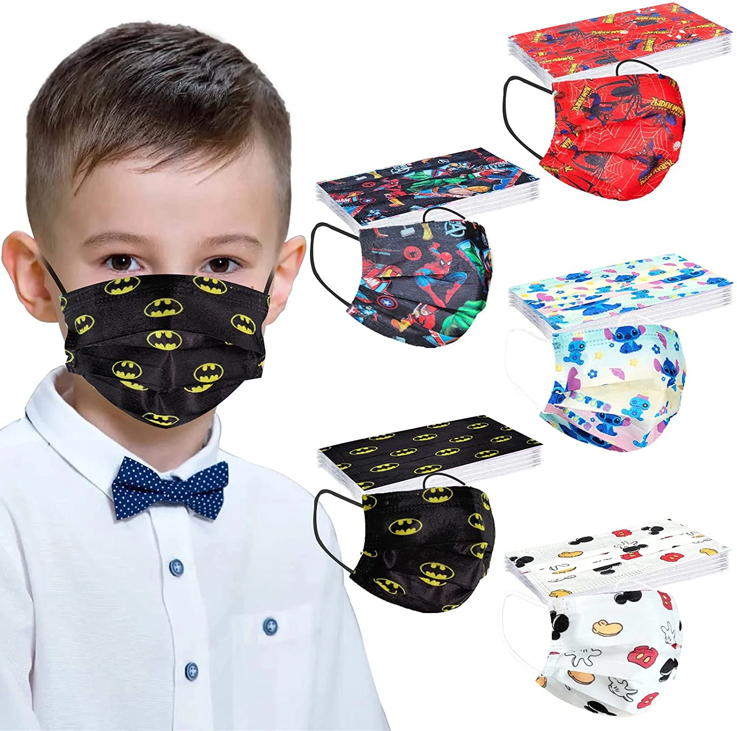 50 Pcs Per Box Face Mask 3 ply Animal Printing Breathable Face Mask Kids Disposable Non-woven Face Mask For Kids Cheap Price