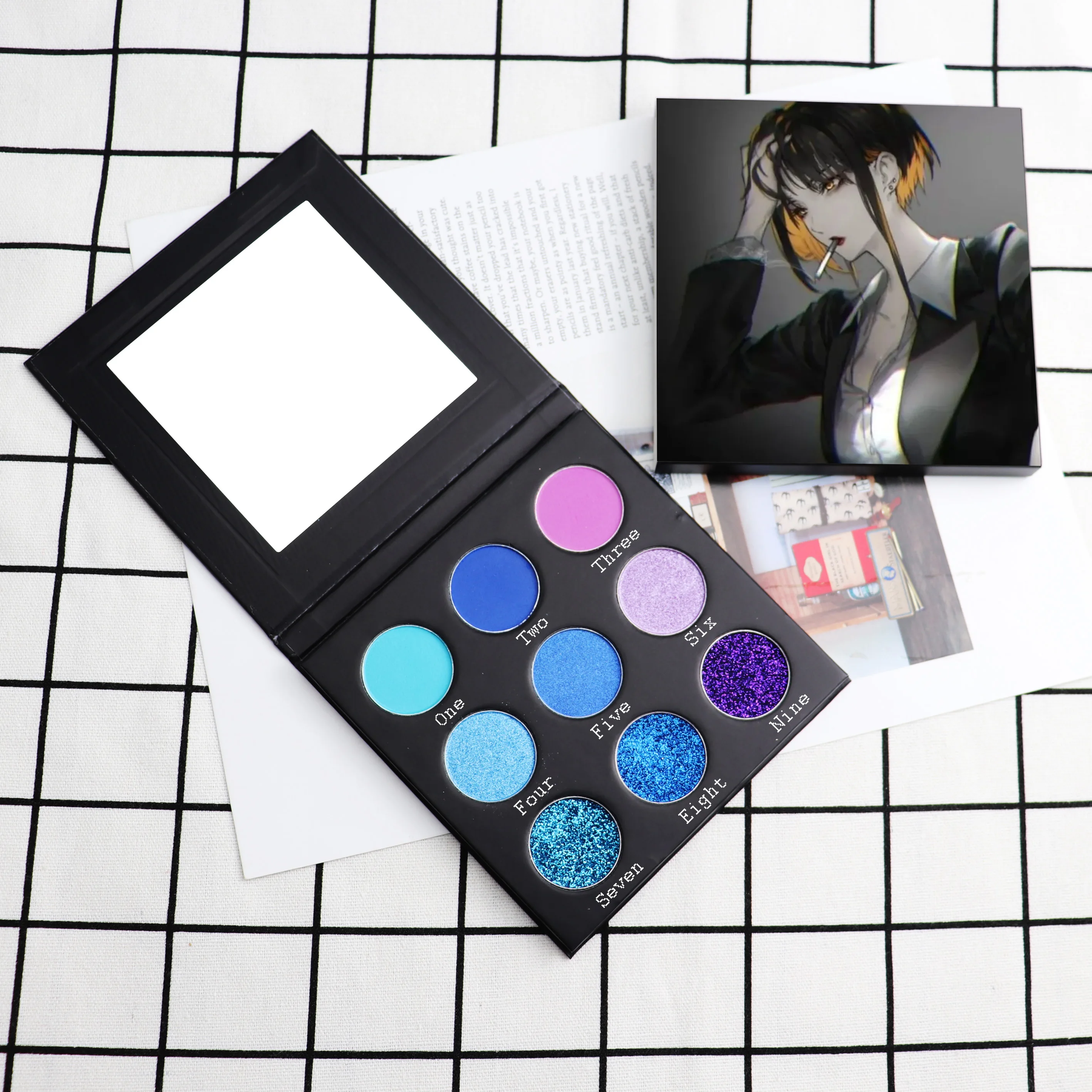 Private label high pigment waterproof single eyeshadow pan pressed matte shimmer eyeshadow 26mm DIY