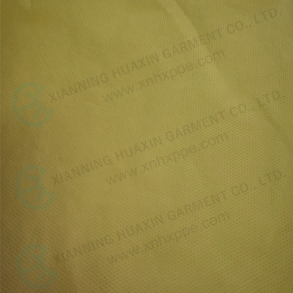 Yellow hazardous chemical resistant suit