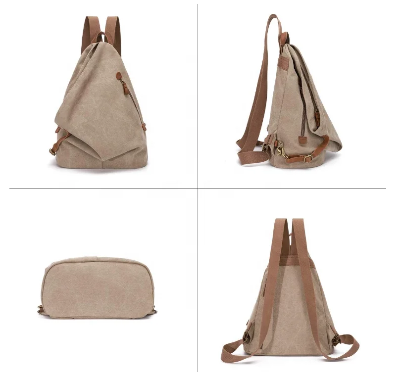 Vintage Canvas Rucksack Travel Outdoor Large Capacity Casual Backpack Simple Fashion Vintage Canvas Backpack For Men Women