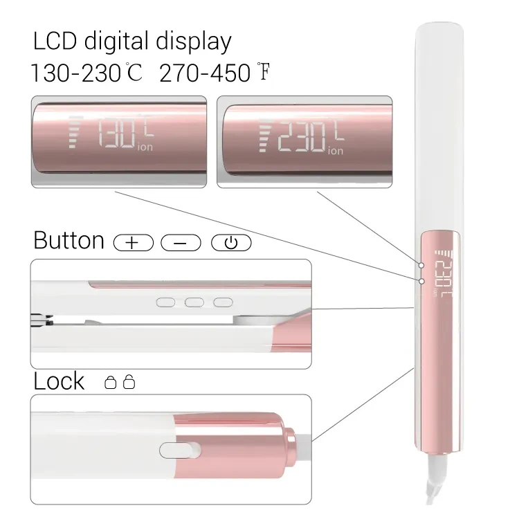 Keratin Hair  Straightener Professional planchas de cabello 230C 450F Degree Nano Titanium Ionc Ceramic Flat Irons