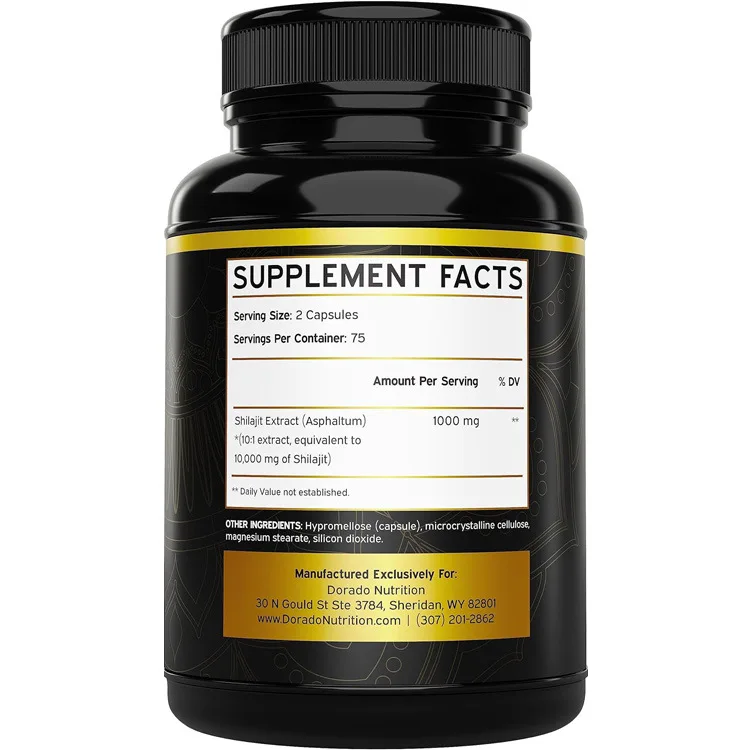 natural organic himalayan pure shilajit capsule pills energy and vitality supplement authentic shilajit fulvic humic acid