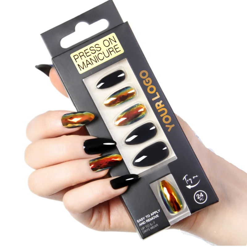 Наклейка на ногти, индивидуальная упаковка, индивидуальная торговая марка, оконные накладные ногти, подарочные коробки, оптовая продажа, низкий минимальный объем заказа