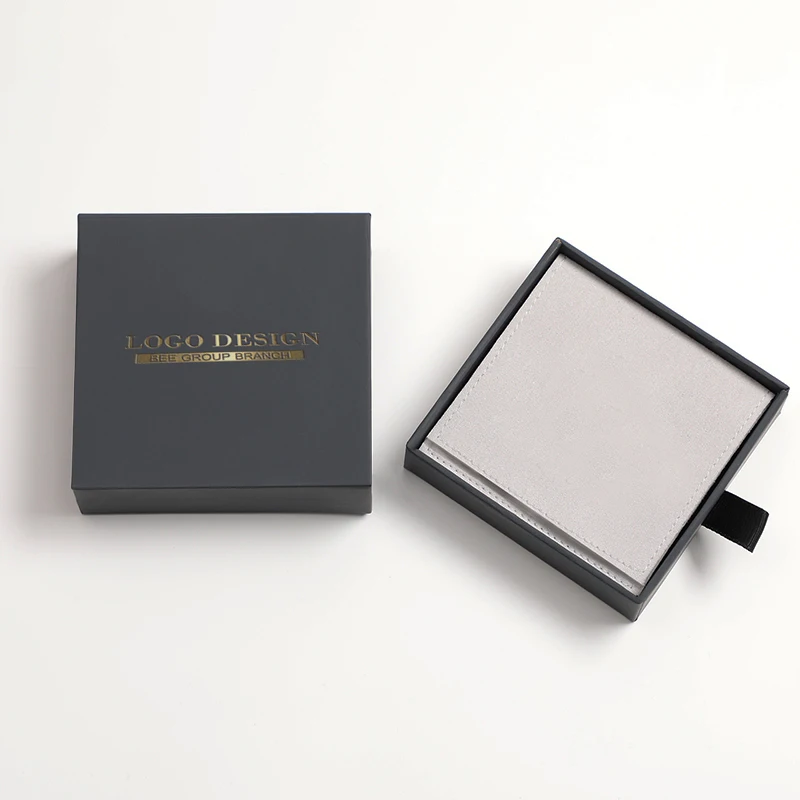 Wholesale Luxury 2 Layer Jewelry Bracelet Packaging Black Drawer Paper Boxes With Velvet Pad