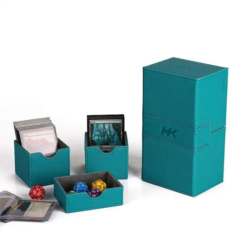 Factory Wholesale Yugioh Cards Storage Box Pu Leather Magnetic Closure Deck Box