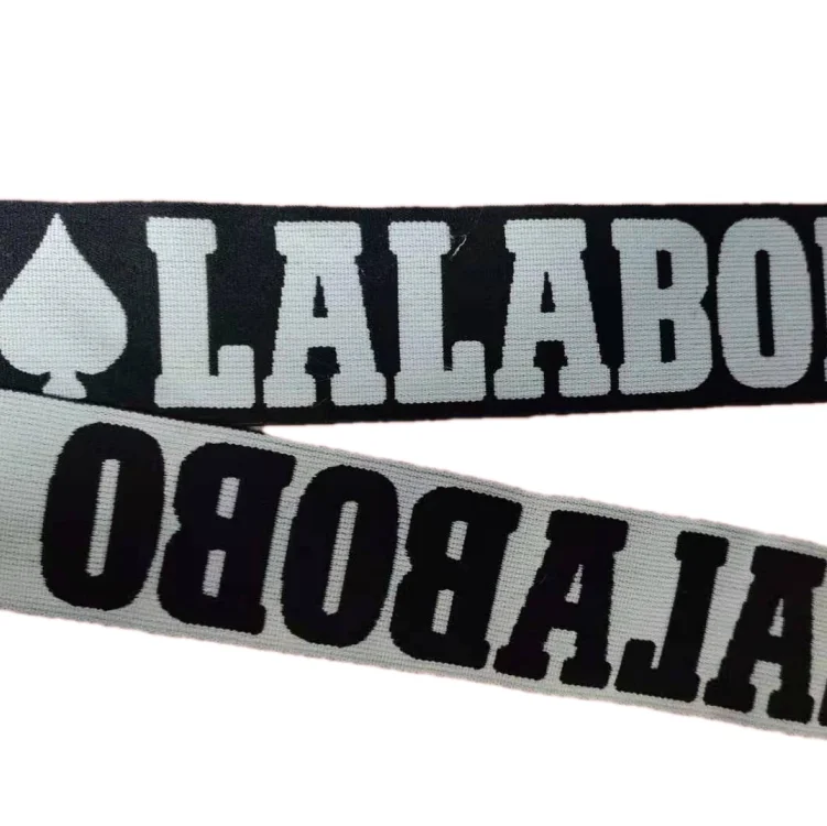 Factory customized jacquard English letters webbing for garment clothing belt home textile decoration supplies