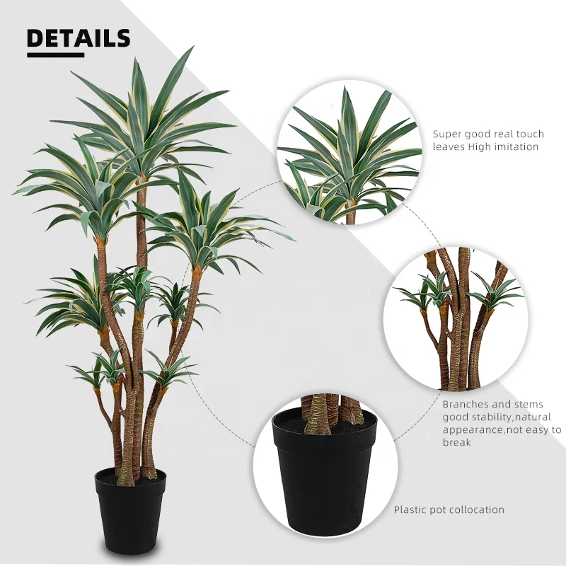 New Hot sale Realistic Oh Arts 210cm 7ft artificial bonsai tree desert agave artificial agave plants