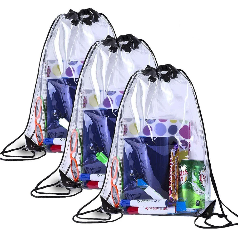 Оптовая продажа, рекламные Водонепроницаемые рюкзаки, сумки для белья, обуви, прозрачная сумка из ПВХ на шнурке
