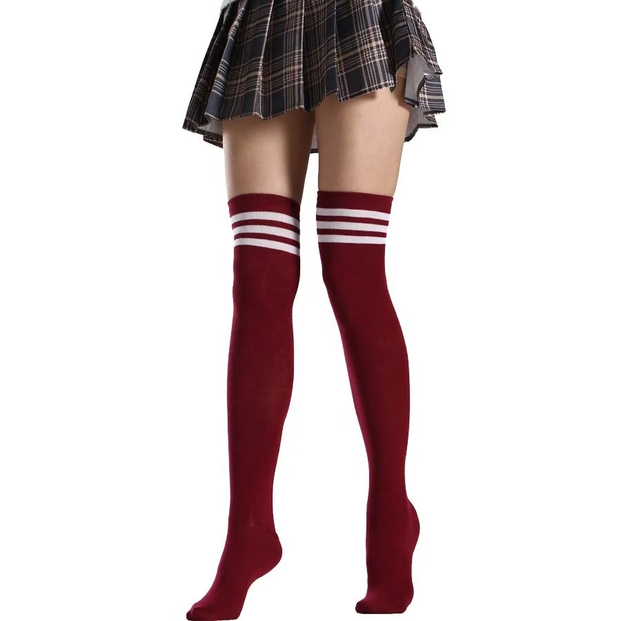 Fashion Sexy Stripe Over The Knee Socks Thigh High Stocking Cotton Stockings Cute