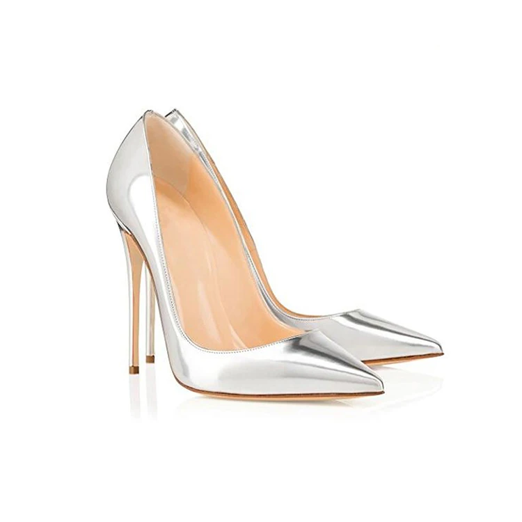 Pumps Ladies Leather High Heels Blue Comfy Womens Navy Dress Shoes