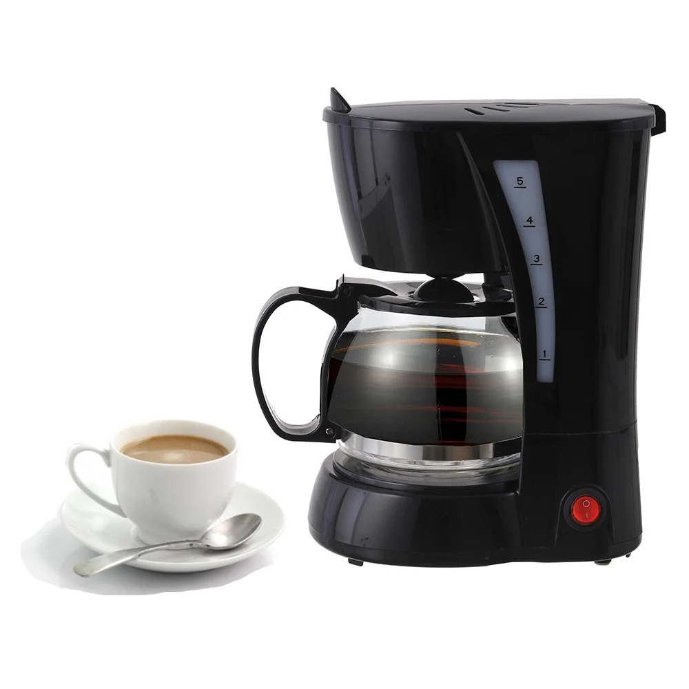 Лучшая домашняя мелкая электрическая капельная Кофеварка со стеклянной чашкой в комплекте для путешествий 220 В 4 чашки крепкого кофе