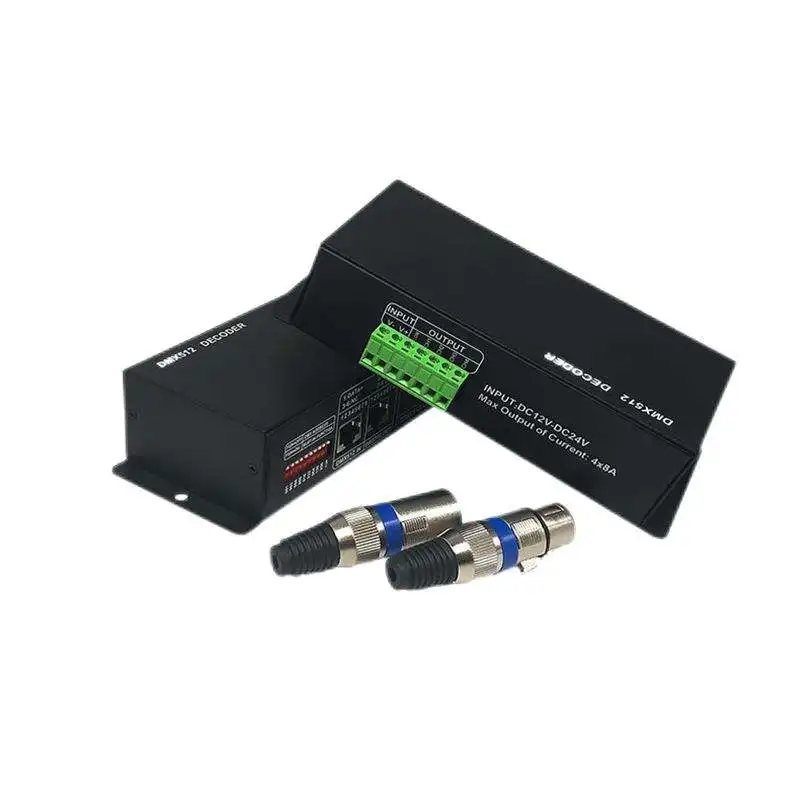 Dmx512 Decoder Dmx Controller Rgbw 4 Channel Dc12V-24V 3A/Ch Terminal Lighting Smd5050 Led Strip Rgbw Dmx512 Led Controller