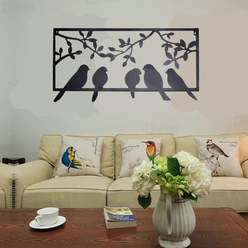 
Bird Silhouette Wall Art - Metal Perched Birds Home Decor 